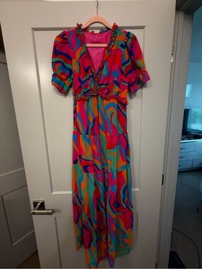 long sleeve occasion dress Blue Long Sleeve Sequin A Line Ombré Gown main image 1